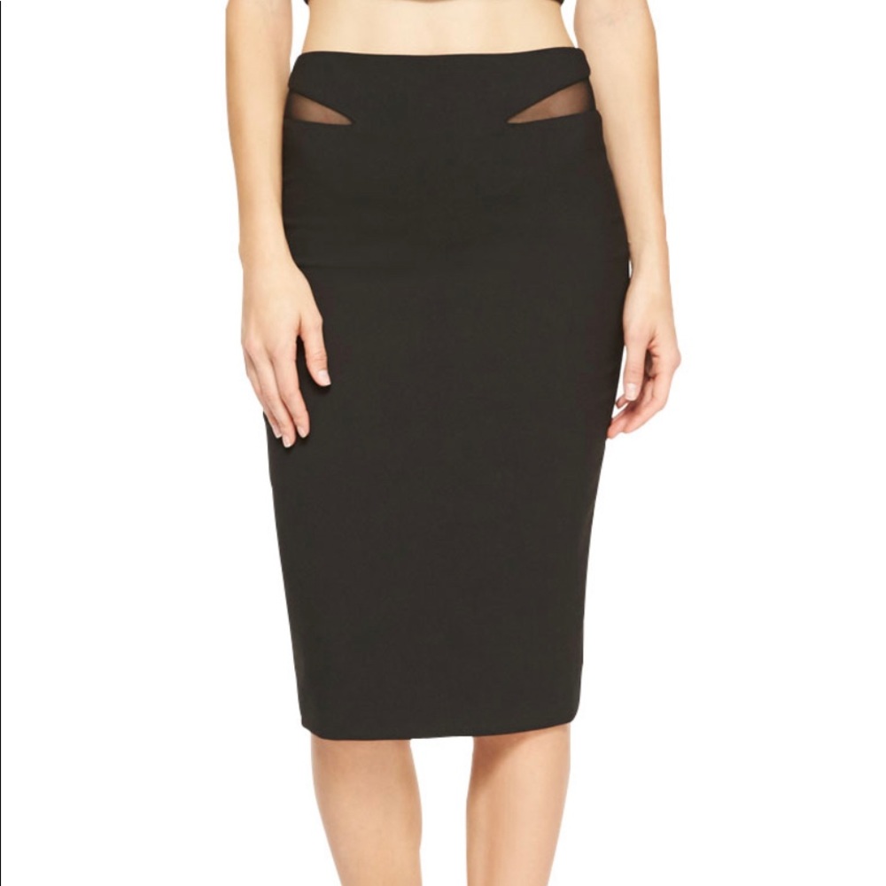 Elizabeth and James mesh-trim skirt